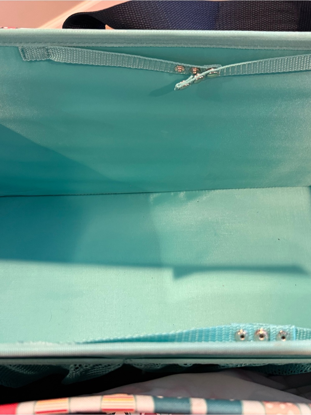 thirty-one Teal Canvas Tote with White Label - Picture 2 of 4